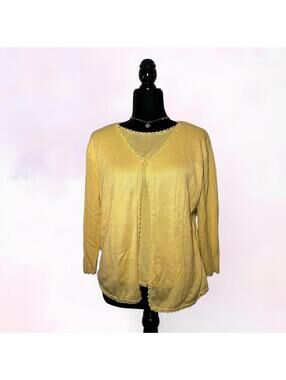 Y2K Tanjay Yellow Tank Cardigan Set Soft Girl Size S
